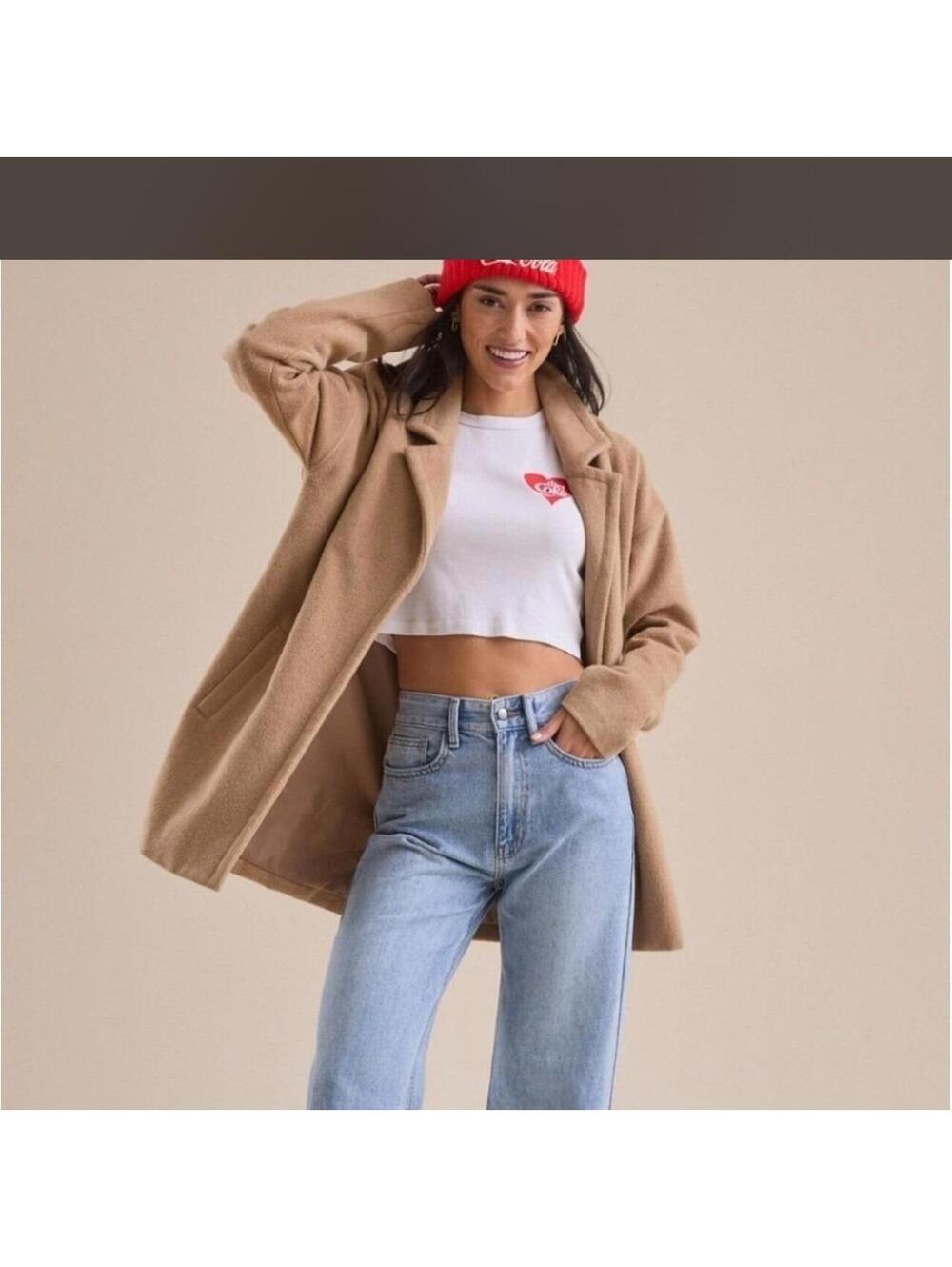 altar’d state camel tan peacoat